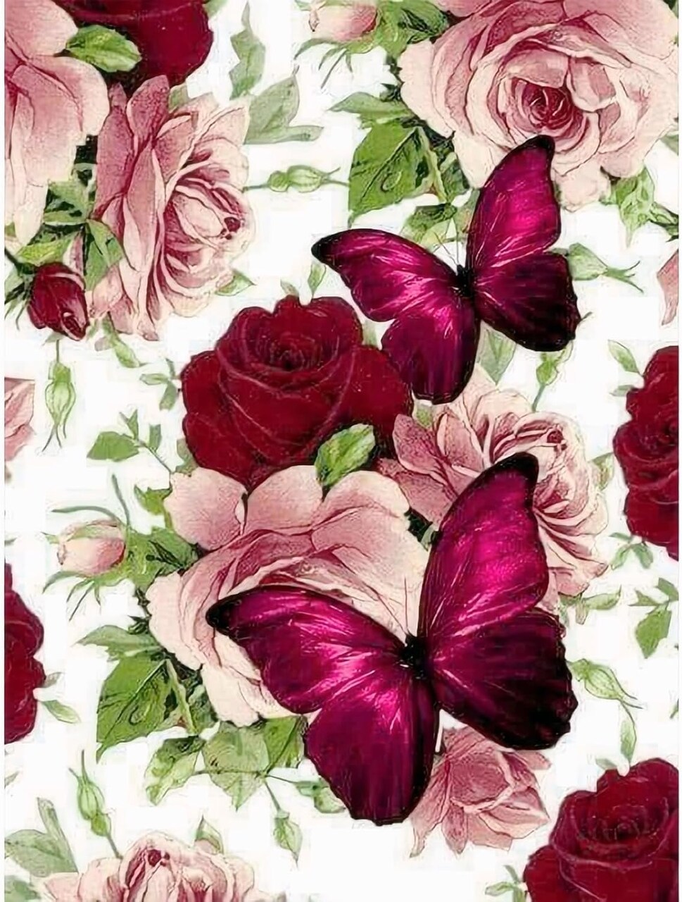 5D Diamond Painting Kits Adults DIY Diamond Painting Canvas Full Roses Butterflies Painting Art Kit for Beginners Home Art Decoration Hanging Painting 12" x 16"